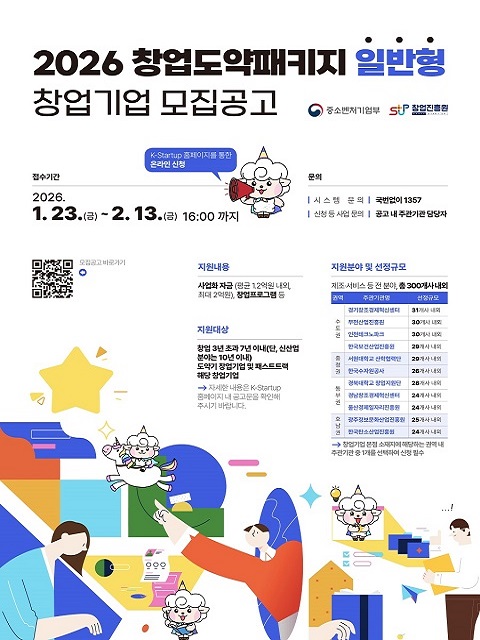 2026년도 창업도약패키지(일반형) 창업기업 모집공고